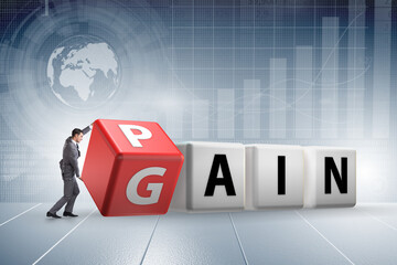 No pain no gain concept with businessman