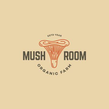 Chanterelle mushroom logo
