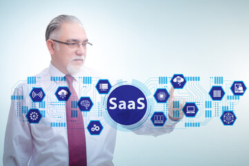 Software as a service - SaaS concept with businessman