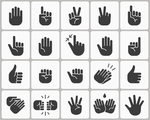Hands icons. Isolated vector illustration.
