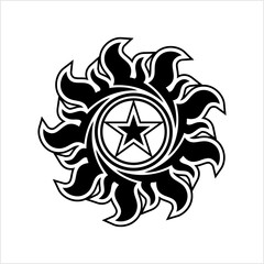 Tribal Tattoo Sun Star