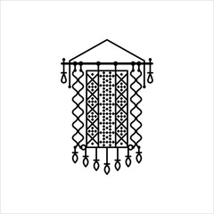 Macrame Icon, Knotted Decorative Form Of Textile