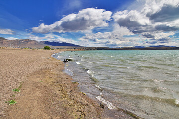 Lago argentino lake in Laguna Nimez Reserva, El Calafate, Patagonia, Argentina