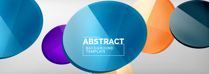 Abstract glossy round shapes vector background. Vector futuristic illustration for covers, banners, flyers and posters and other