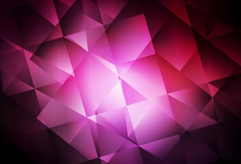 Dark Pink vector gradient triangles texture.