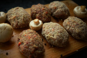 black and white mushrooms