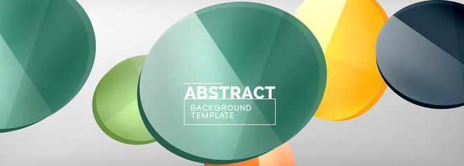 Abstract glossy round shapes vector background. Vector futuristic illustration for covers, banners, flyers and posters and other