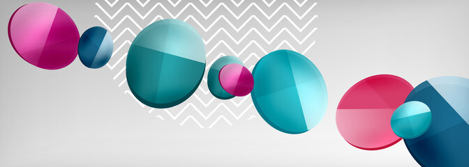 Abstract glossy round shapes vector background. Vector futuristic illustration for covers, banners, flyers and posters and other