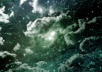 galaxy in a free space. 3D rendering