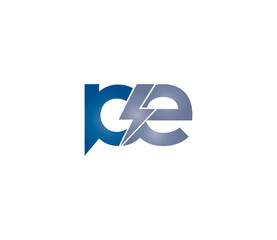 PE Alphabet Electric Logo Design Concept