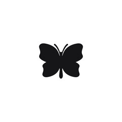 Butterfly icon, black butterfly silhouette vector isolated.