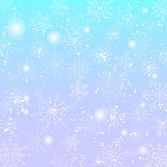 Winter background with snowflakes and snow vectorillustration