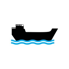 Ship icon logo, vector design