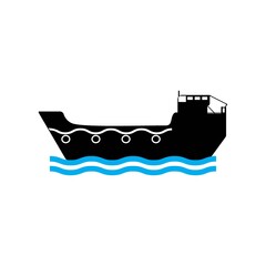 Ship icon logo, vector design