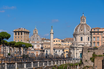 Fototapeta na wymiar City Skyline of Rome in Italy