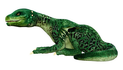 3D Rendering Fairy Tale Dragon on White