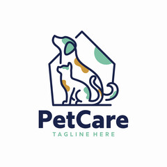creative logo design concept Dog and Cat vector template
