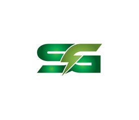 SG Alphabet Electric Logo Design Concept