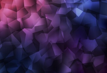 Dark Purple vector polygonal pattern.