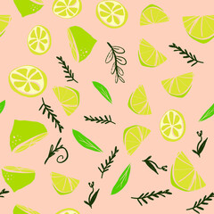 Lemon seamless pattern for your design: wallpaper, card, textile