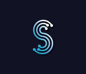 S Alphabet Connection Logo Design Concept