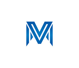 MV Alphabet Modern Logo Design Concept