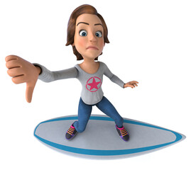 Fun 3D cartoon teenage girl