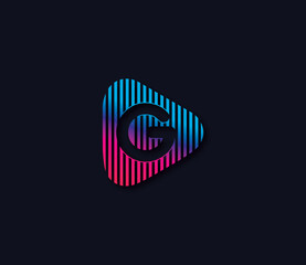 G Alphabet Play Logo Design Concept