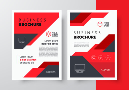 Red Flyer brochure design template cover geometric