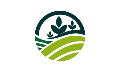 leaf circle nature logo