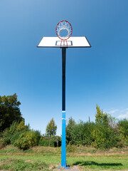 Outdoor basketball court at city, street basketball