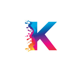 K Alphabet Painting logo Design Concept