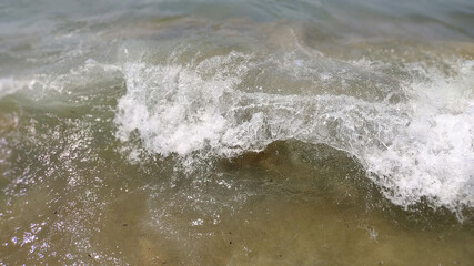 light wave on sand of sea beach