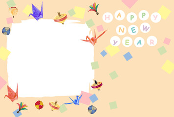 日本の玩具のフォトフレーム年賀状