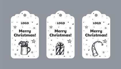Christmas label templates vector illustration on a white background