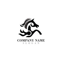 Head Horse logo design concept simple graphic template vector