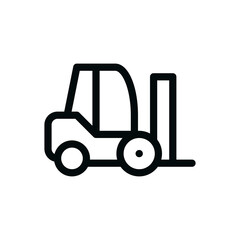 Forklift isolated icon, fork lift truck linear vector icon with editable stroke