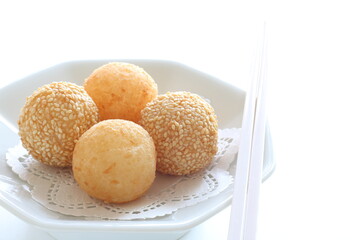 Chinese food, deep fried dumpling for yum cha food