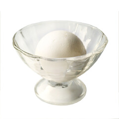 ice cream ball in a cream bowl isolated on a white background