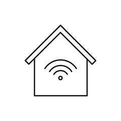 smart home technology wireless single isolated icon with line or outline style