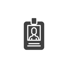 Press badge vector icon. Identification card filled flat sign for mobile concept and web design. ID Card glyph icon. Symbol, logo illustration. Vector graphics
