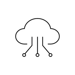 cloud computing technology single isolated icon with line or outline style