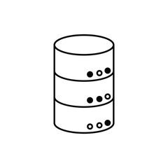 database disk storage technology single isolated icon with line or outline style