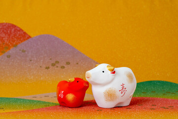 可愛い牛の置物