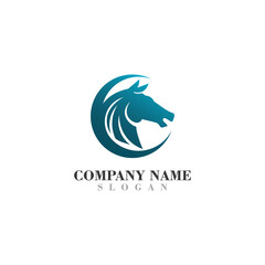 Head Horse logo design concept simple graphic template vector