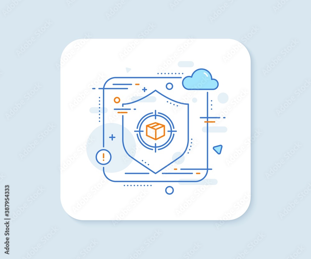 Poster parcel tracking line icon. abstract vector button. delivery monitoring sign. shipping box in target 
