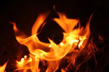 fire in the fireplace