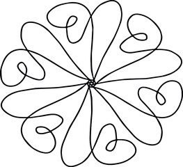 Cute single drawn floral element.  Doodle vector illustration for wedding designs, greeting cards and logos.