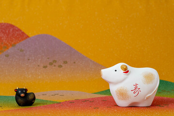 可愛い牛の置物