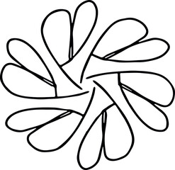 Cute single drawn floral element.  Doodle vector illustration for wedding designs, greeting cards and logos.